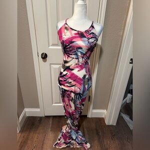 Vibrant Abstract Maxi Dress